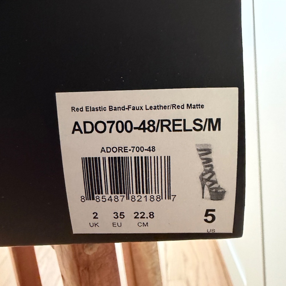 Pleaser Adore-700 Red Platform Heels – Size 5♥️✨ - Picture 5 of 6
